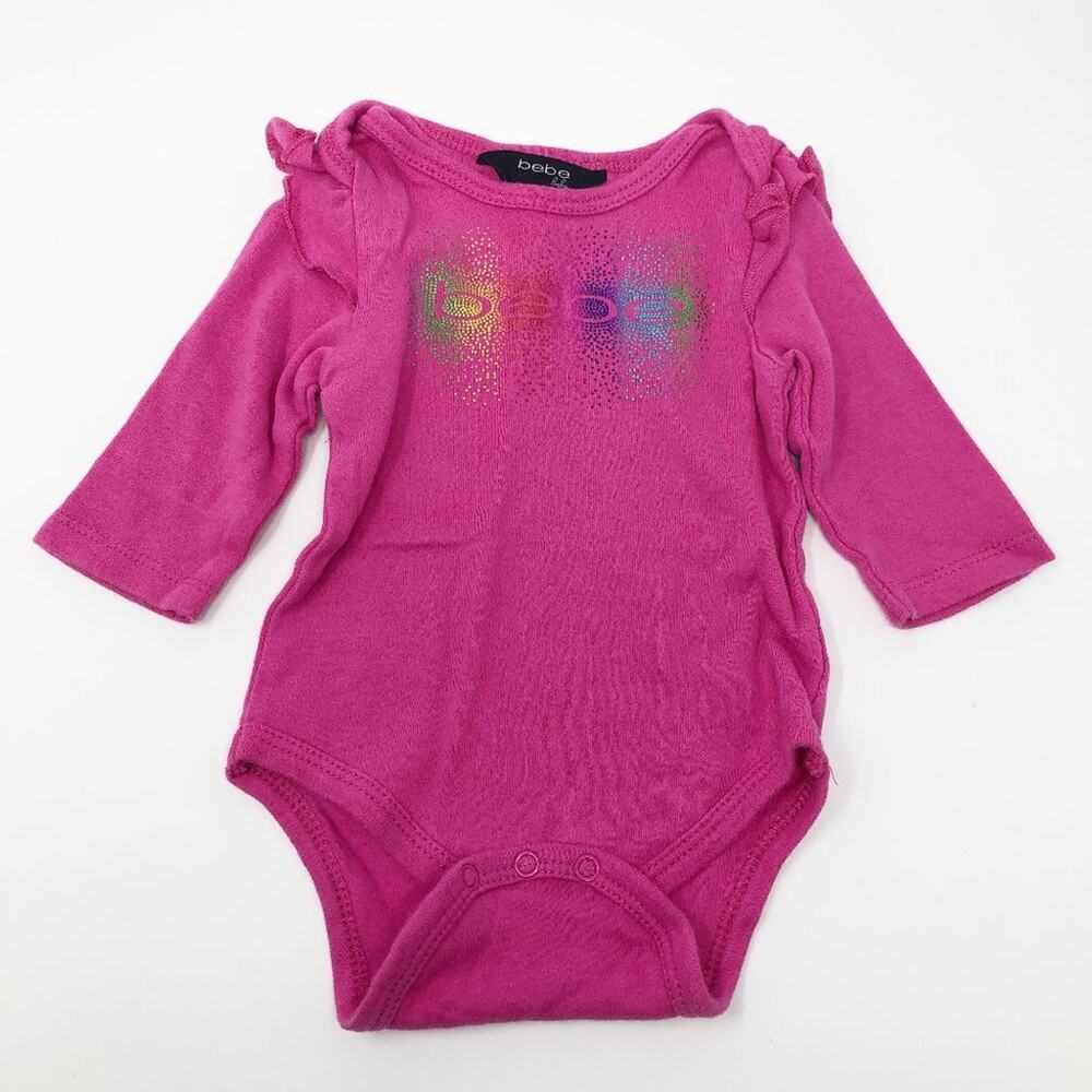 bebe Baby Girl Long Sleeve Bodysuit 0-3M